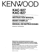 KENWOOD KAC-927 Instruction Manual