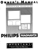 Philips Projection Television Owner's Manual