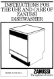 Zanussi DW 401/A Instructions For Use Manual