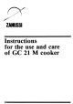 Zanussi GC 21 M Instructions For Use And Care Manual