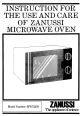 Zanussi MW722M Instructions For Use And Care Manual