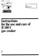 Zanussi R 140 I Instructions For Use And Care Manual