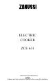 Zanussi ZCE 631 Instruction Booklet