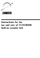 Zanussi VCH2004R Instructions For The Use And Care