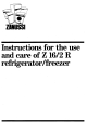 Zanussi Z 16/2 R Instructions For Use And Care Manual