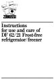 Zanussi DF 62/21 Use And Care Instruction