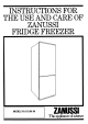 Zanussi DI 180/80 Use And Care Instructions Manual