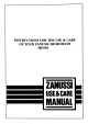 Zanussi ME905 Use And Care Instructions Manual