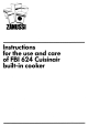 Zanussi Cuisinair FBI 624 Instructions For Use And Care Manual