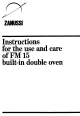 Zanussi FM 15 Instructions For Use And Care Manual
