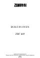 Zanussi ZBF 669 Instruction Booklet