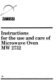 Zanussi MW 2732 Instructions For Use Manual