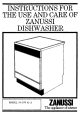 Zanussi DW 41/A Instructions For Use And Care Manual
