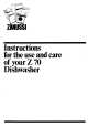 Zanussi Z 70 Instructions For Use And Care Manual