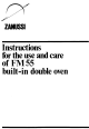 Zanussi FM55 Instructions For Use Manual