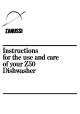 Zanussi Z50 Instructions For Use And Care Manual