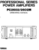 Yamaha PC2602 Operating Manual