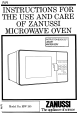 Zanussi MW 185 Instructions For Use And Care Manual