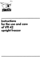 Zanussi VFI 42 Use And Care Instructions Manual