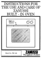 Zanussi FBI 523 Use And Care Instructions Manual