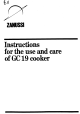 Zanussi GC 19 Instructions For Use And Care Manual