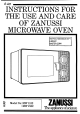 Zanussi MW 1132 Instructions For Use And Care Manual