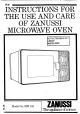 Zanussi MW 152 Instructions For Use And Care Manual