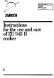 Zanussi ZE 943 B Instructions For Use And Care Manual