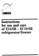 Zanussi Z18/8R Instructions For Use And Care Manual