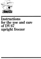Zanussi DV 67 Instructions For Use And Care Manual