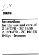Zanussi Z 19/5PR Instructions For Use And Care Manual