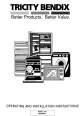 TRICITY BENDIX BR593W Operating And Installation Instructions