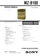 Sony MZ-B100 Service Manual