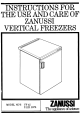 Zanussi VF 45 Use And Care Instructions Manual