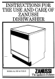 Zanussi DW 66 TCR/B Instructions For Use And Care Manual