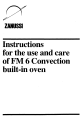 Zanussi FM 6 User Instructions