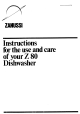 Zanussi Z 80 Use And Care Instructions Manual