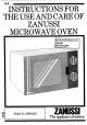 Zanussi MW622D Instructions For Use And Care Manual