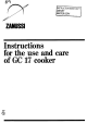 Zanussi GC 17 Instructions For Use And Care Manual