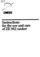 Zanussi ZE 942 Instructions For Use Manual