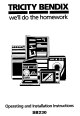 TRICITY BENDIX SB230 Operating And Installation Instructions