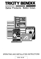 TRICITY BENDIX SI 341 Operating And Installation Instructions