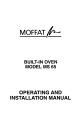 Moffat MS 65 Operating And Installation Manual