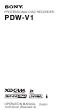 Sony PDW-V1 Operation Manual