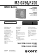 Sony Mz-G750 Service Manual