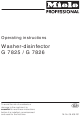 Miele G 7825 Operating Instructions Manual