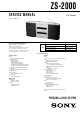 Sony ZS-2000 Service Manual