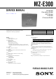 Sony Walkman MZ-E300 Service Manual