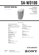 Sony SA-WD100 Service Manual