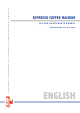 CMA Dishmachines Espresso Coffee Machine Use And Maintenance Manual